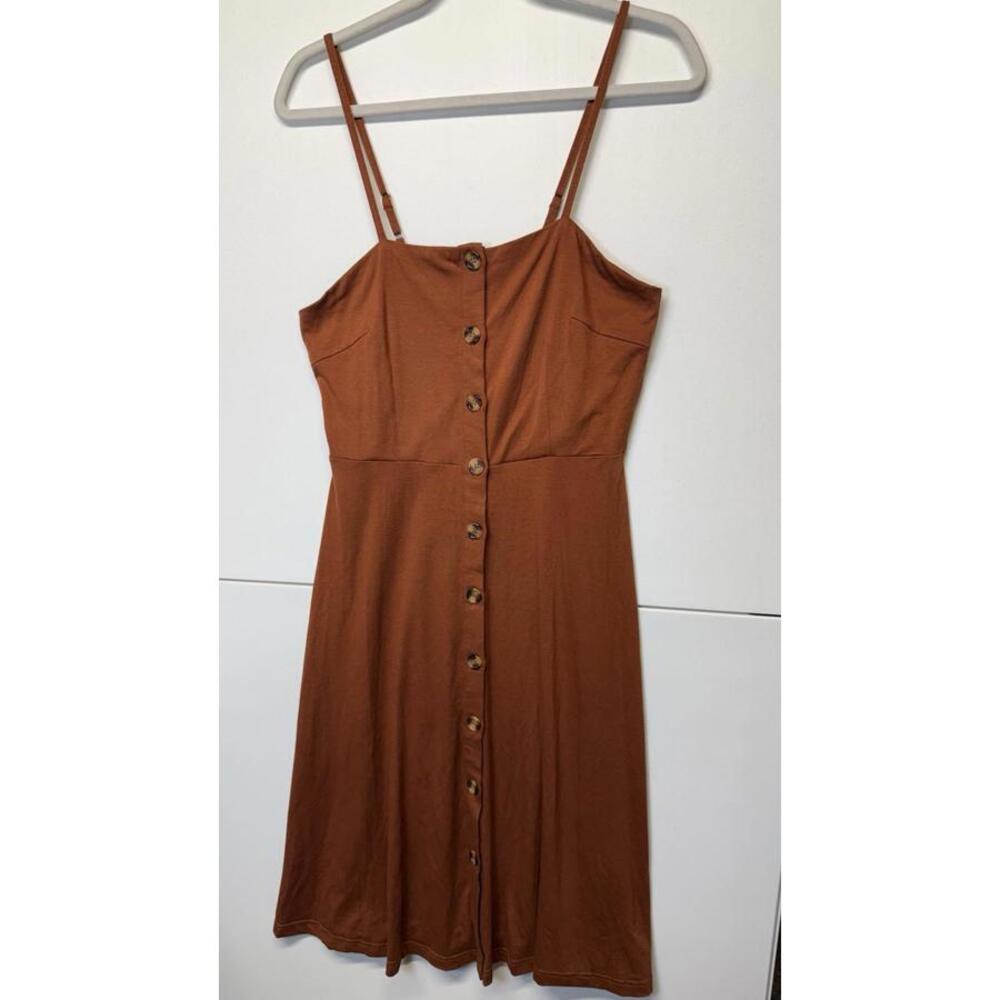 Ultimate Summer Dress Berydress Rust Colored Sleeveless Button Down Front A Line